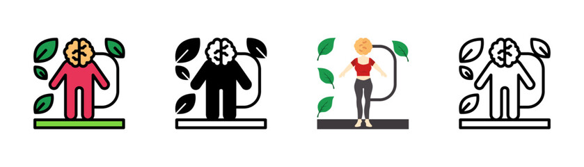 Set of Mind-Body Connection Icon