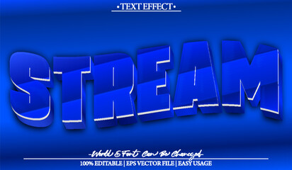 Stream Vector Text Effect Editable Alphabet Blue