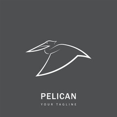 Pelican bird logo, pelican vector illustration design, bird logo design
