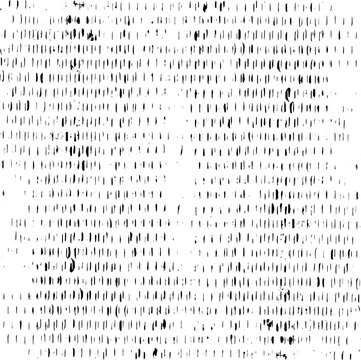 Rough, irregular texture composed of monochrome geometric elements. Overlay distressed grunge background. Abstract vector illustration. Isolated on white background. EPS10