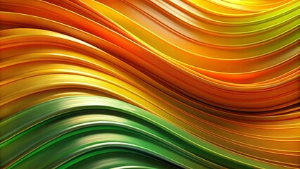 Abstract Curving Lines Intertwining in Vibrant Yellow and Green Hues
