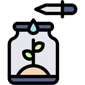 plant growing in jar with dropper clip art preview