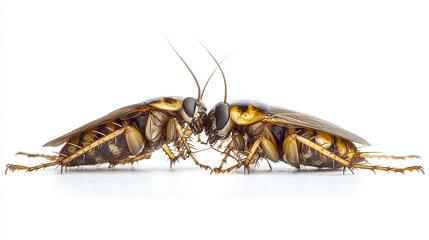 Fototapeta premium Cockroach carrier pathogens isolated on white background