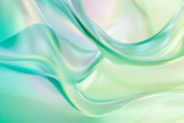 Fototapeta premium Green wavy glass background