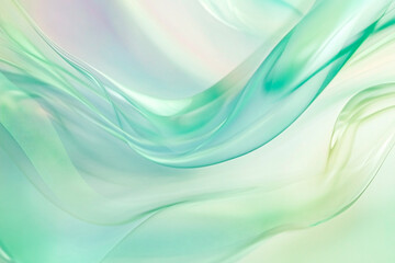 Fototapeta premium Green wavy glass background