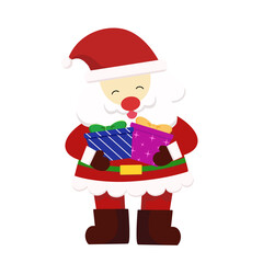santa claus with gift box