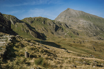 Fototapeta premium Panoramic View of Snowdonia National Park Mountains in Wales
