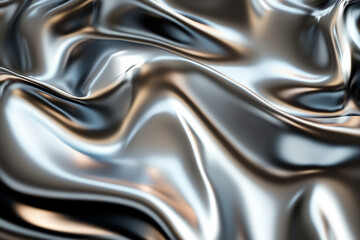 Obraz premium Metallic Holographic Iridescent Wavy Background