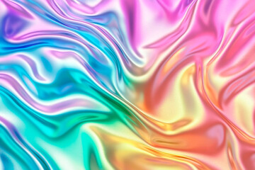 Rainbow Holographic Iridescent Wavy Background 