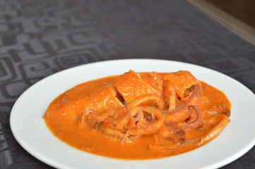 popular yummy indonesia spicy malay halal food menu curry chicken, rendang beef, asap fish, fried vegetable, begedil potato, chilli sambal achar, egg cuisine for restaurant dining