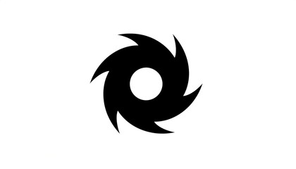 Obraz premium Hurricane Icon, Whirlwind, tornado signs, saw, whipsaw blade, star, Shuriken, Ninja star, typhoon, spinner, twister design black color isolated on white background with copy space