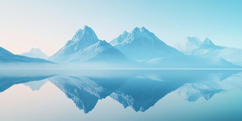 Fototapeta premium Misty Mountain Reflection in a Still Lake