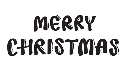 Merry Christmas playful bold font isolated on white background. Fun holiday typography element with decorative accents. Ideal for festive designs and seasonal greetings.