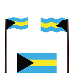 The Flag of Bahamas. National symbol of the state. Vector illustration.