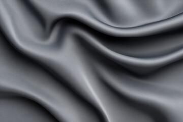 Abstract dark blue silk fabric with flowing waves background