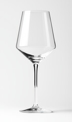 A clear wine glass with no background