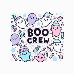 Boo Crew typography Halloween t shirt design vector. Typography, quote, Halloween t shirt design. Halloween t shirt design for Halloween day. The boo crew halloween, vector, typography t shirt