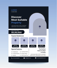 Modern Real Estate Flyer Design Template, Real Estate Open House Flyer, Apartment Rental Promotion Flyer, Real Estate Agent Branding Flyer, Home For Sale Flyer Design