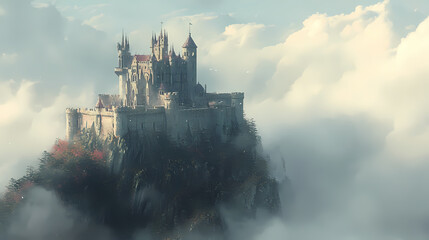 Fototapeta premium A mighty castle in the hill