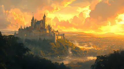 Obraz premium A mighty castle in the hill