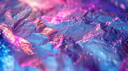 Abstract Metallic Surface with Pink and Blue Highlights