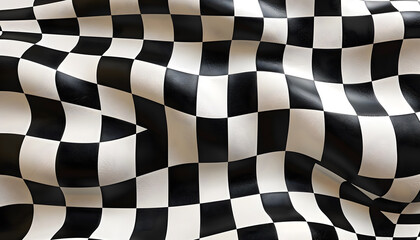 Obraz premium A checkered flag symbolizes victory and speed, marking the end of a race. Associated keywords include celebration, champion, competition, determination, energy, finish, and winning