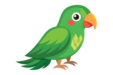 Obraz premium Green parrot vector, Blue crowned hanging parrot vector illustration