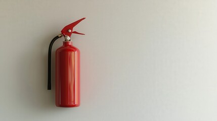 Obraz premium Red Fire Extinguisher on White Wall