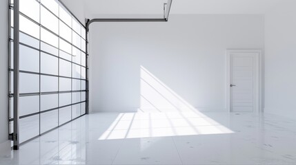 Obraz premium Minimalist 3D Garage Interior with Door Opener