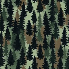 Obraz premium Enigmatic Pine Forest Pattern in Earthy Tones for Tranquil Design