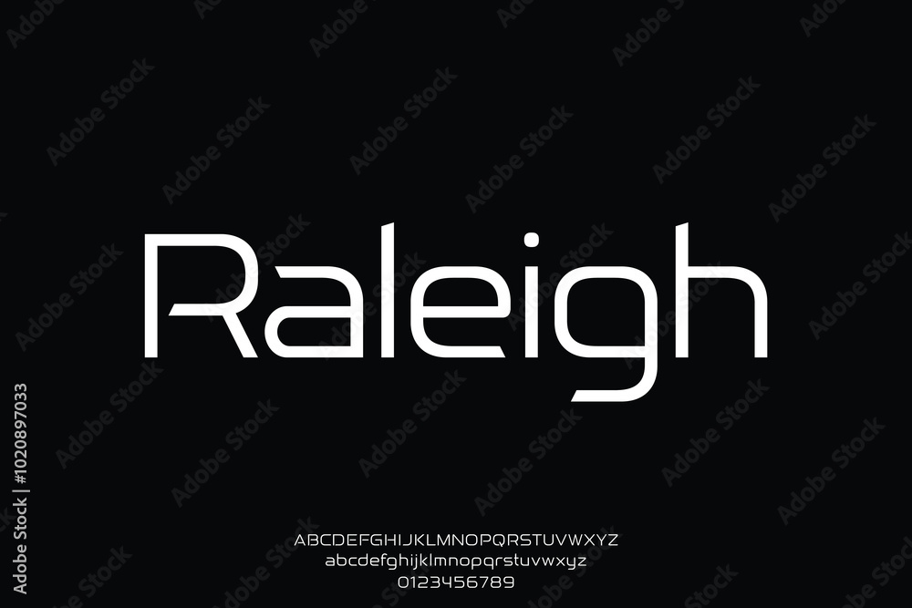 Poster modern futuristic alphabet display font vector. clean contemporary typeface