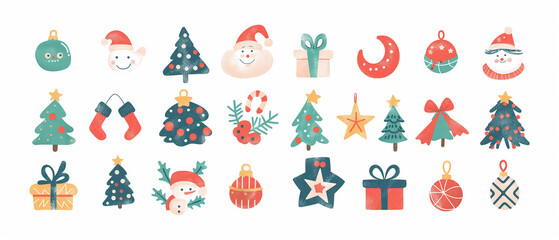 Fototapeta premium Christmas Holiday Cheerful Illustration Decorations