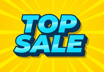 Top sale. Text effect in 3D look with eye catching colors