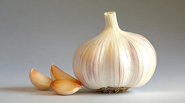 Close-up photo of garlic Garlic used for cooking