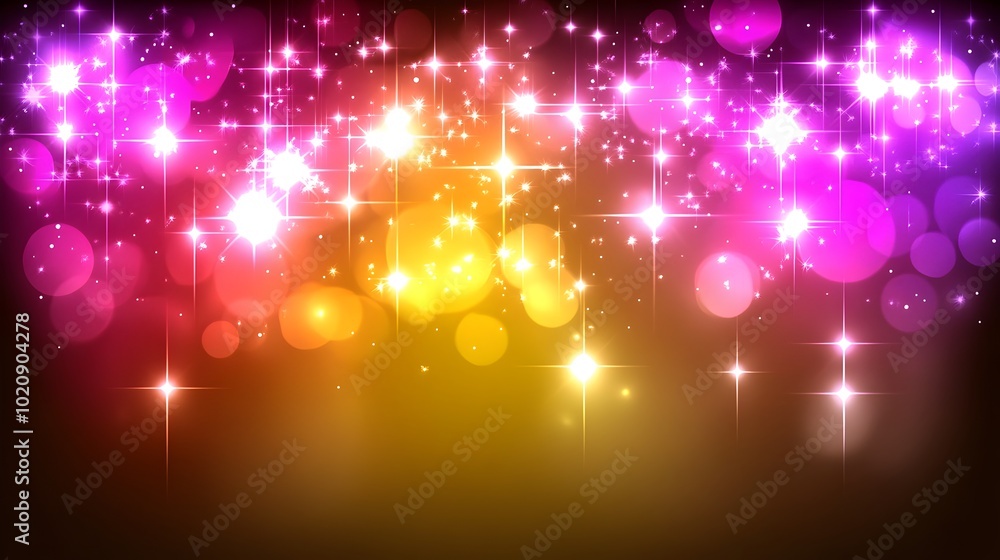Aufkleber Mesmerizing Glitter and Sparkle Background with Vibrant Bokeh Lights for and Parties