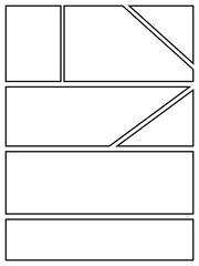 Comic or Manga background, pop art backdrops in frames and panel for mangaka or comic artists