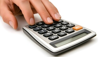 Close-up of hand using calculator during financial consulting session