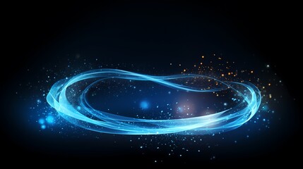 Fototapeta premium Dynamic blue waves with sparkling effects create a vibrant and captivating visual experience.