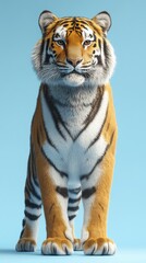 Obraz premium Realistic 3D Rendering of a Majestic Tiger