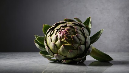 Obraz premium Close-up of artichokes on a wooden table