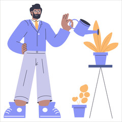 Diversity Businessman. Flat Vector Illustration