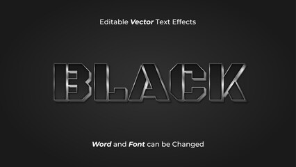 Editable 3D Black Steel Text Effect