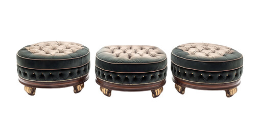 three set of luxurious Ottoman isolated transparent background
