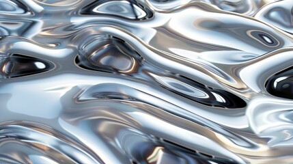 Abstract Silver Liquid Metal Texture