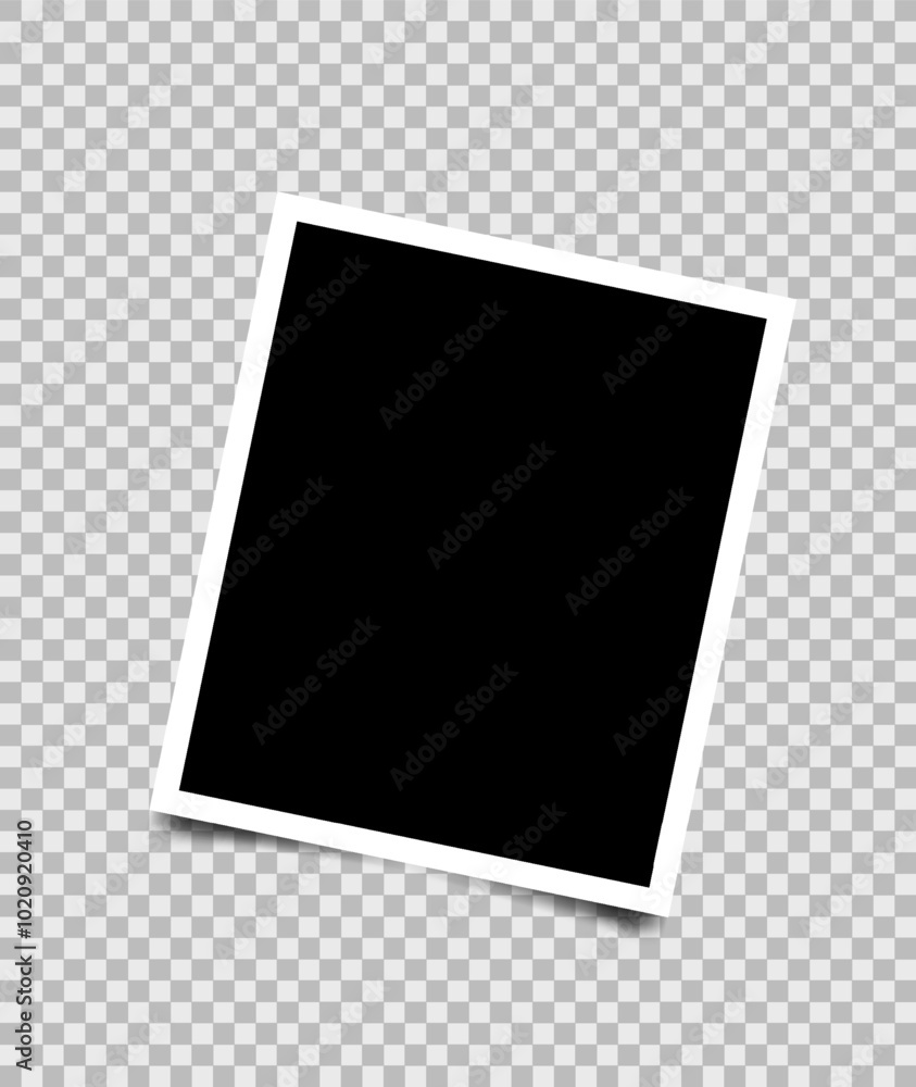 Poster realistic photo frame isolated on transparent background.