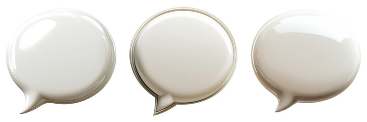 Top view speech bubble isolated on transparent PNG background ideal for communication-themed designs or graphic illustrations