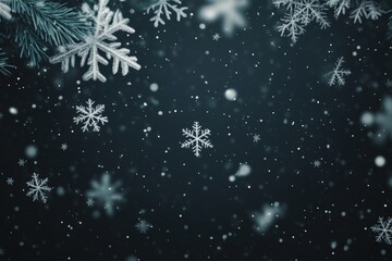 White snowflakes falling on gray background, isolated for post production and overlaying in a graphic editor.