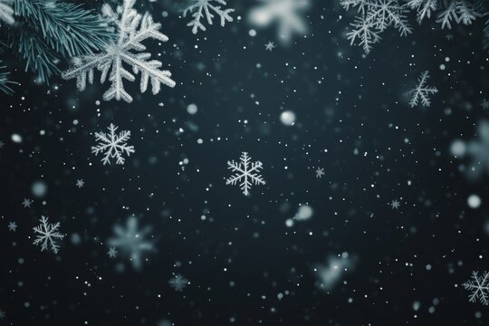 White snowflakes falling on gray background, isolated for post production and overlaying in a graphic editor.