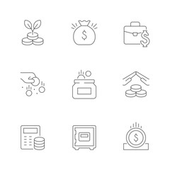 Set line icons of saving