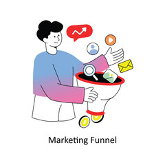 Marketing Funnel  Gradient Flat Style Design Vector illustration. Stock illustration